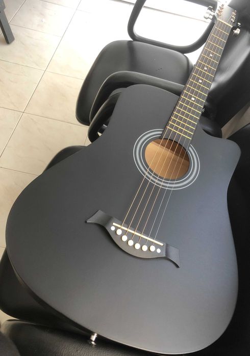 Violão Novo - 38 Polegadas, Capa, Correia, Paleta, capotraste, afinado