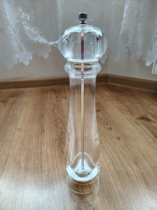 Młynek do pieprzu i soli solidne przezroczyste tworzywo 31 cm