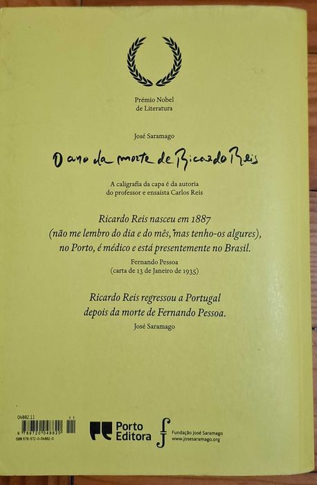 O ano da morte de Ricardo Reis- José Saramago