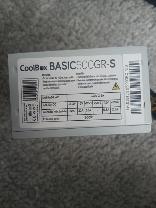 Vendo Fonte alimentação Basic500GR-S usada com caixa.