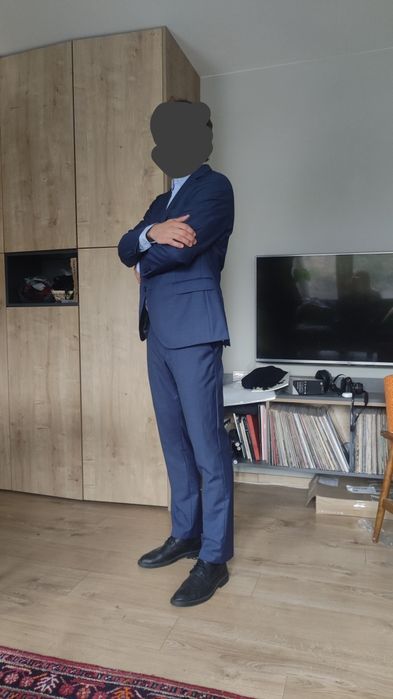 Garnitur komplet Lancerto Wełna Spodnie i marynarka klasyczny krój