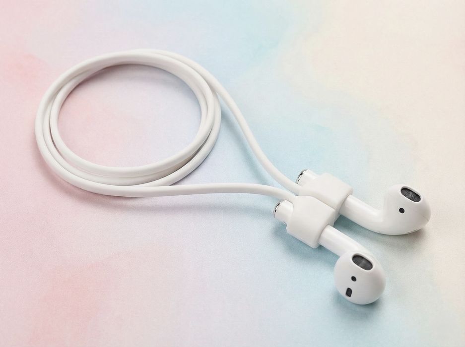 Силіконовий шнурок для AirPods / тримач для бездротових навушн (білий)