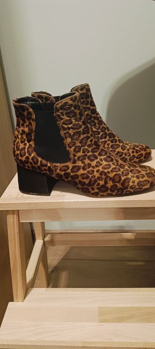 Botki sztyblety w panterkę, rozmiar 41