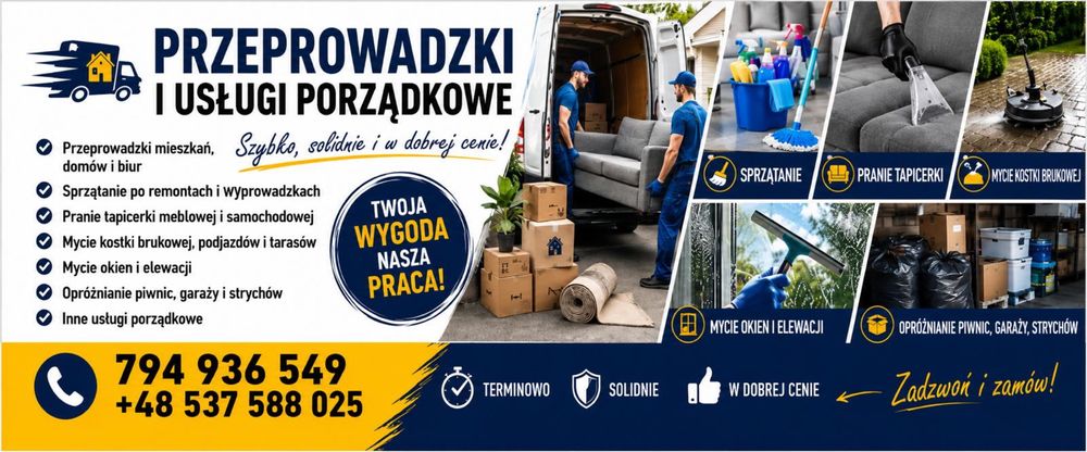-20%Sprzątanie,pranie tapicerki,mycie okien