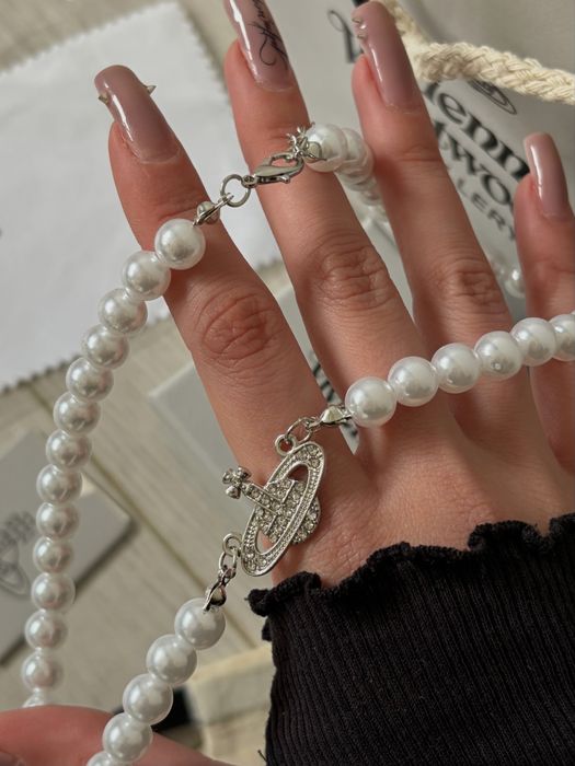 Бусы подвеска вивьен вествуд Vivienne Westwood Saturn Pearl Necklace