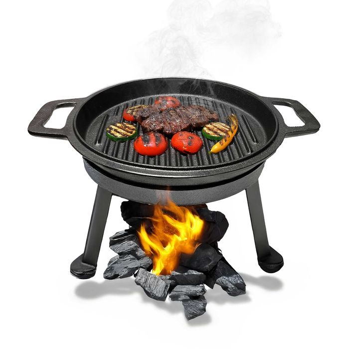 kociołek żeliwny myśliwski patelnia garnek 7l 3w1 ognisko grill