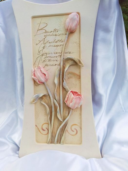 Панно Тюльпаны керамика.