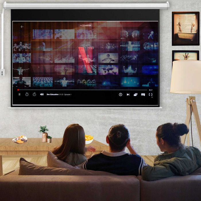 Підвісний екран для проектора 120 дюймів Електричний. Подвесной экран