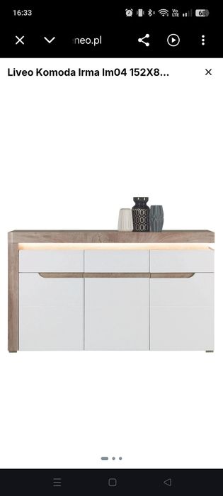 Komoda biała w połysku 152 cm