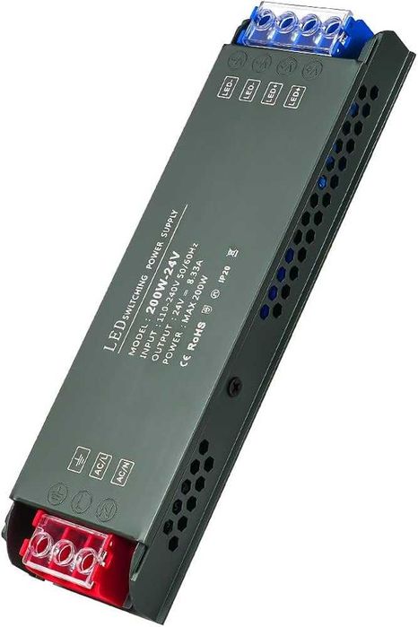 Zasilacz LED 24V 200W 8.33A – Slim, do taśm LED – NOWY