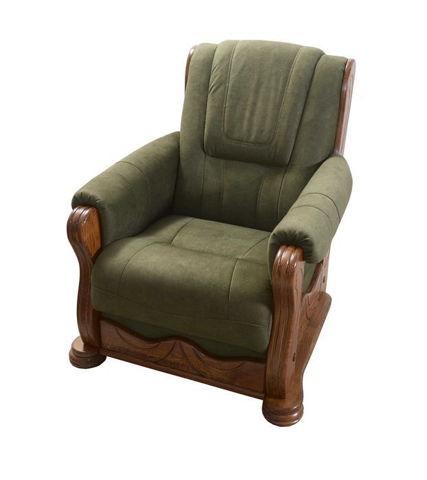 Fotel zskórzany "KOMFORT" skóra naturalna/dąb PRODUCENT