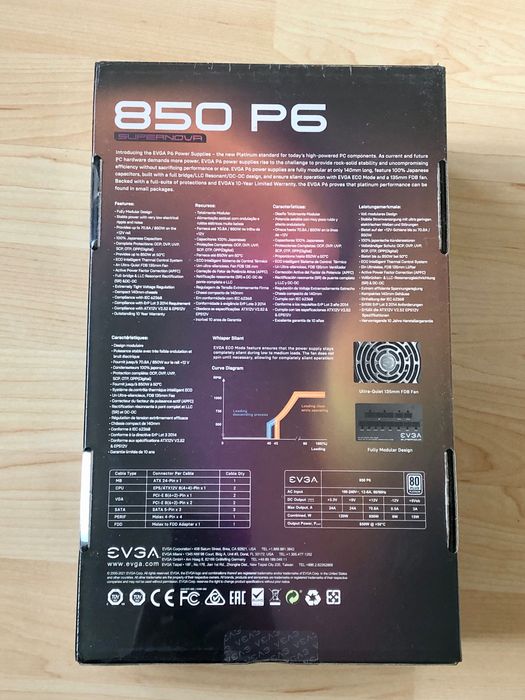 Блок живлення БП EVGA SuperNOVA P6 750W Platinum (Seasonic)