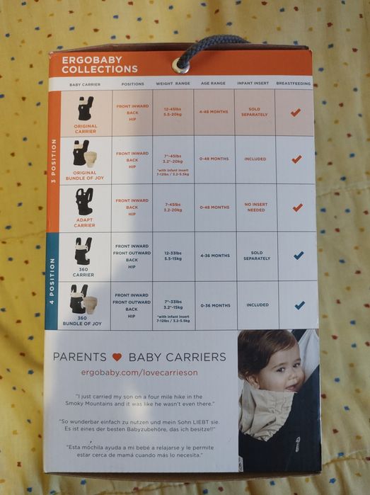 Ergobaby (canguru) porta-bebé preto