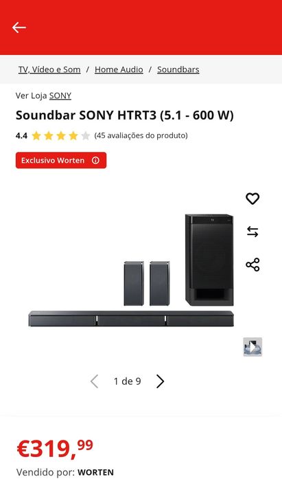 Sistema Som Sony Surround 5.1