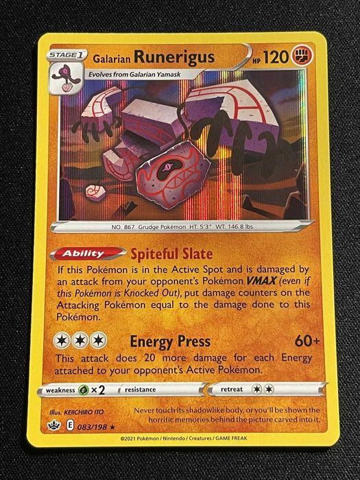 Carta Pokémon Galarian Runerigus 83/198 Chilling Reign