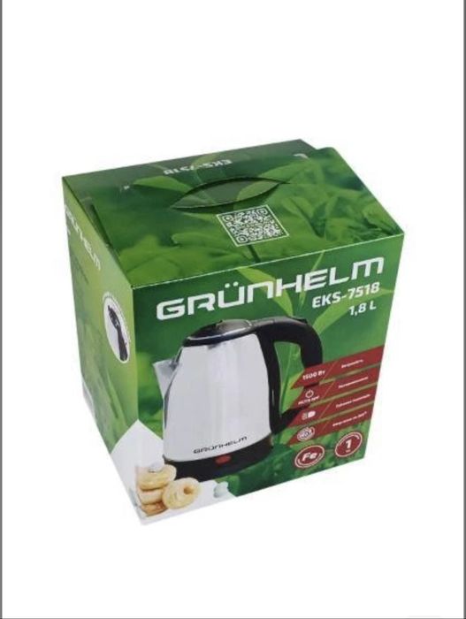 Електрочайник Grunhelm EKS-7518 Нержавійка 1.8 л. 1,5 кВт