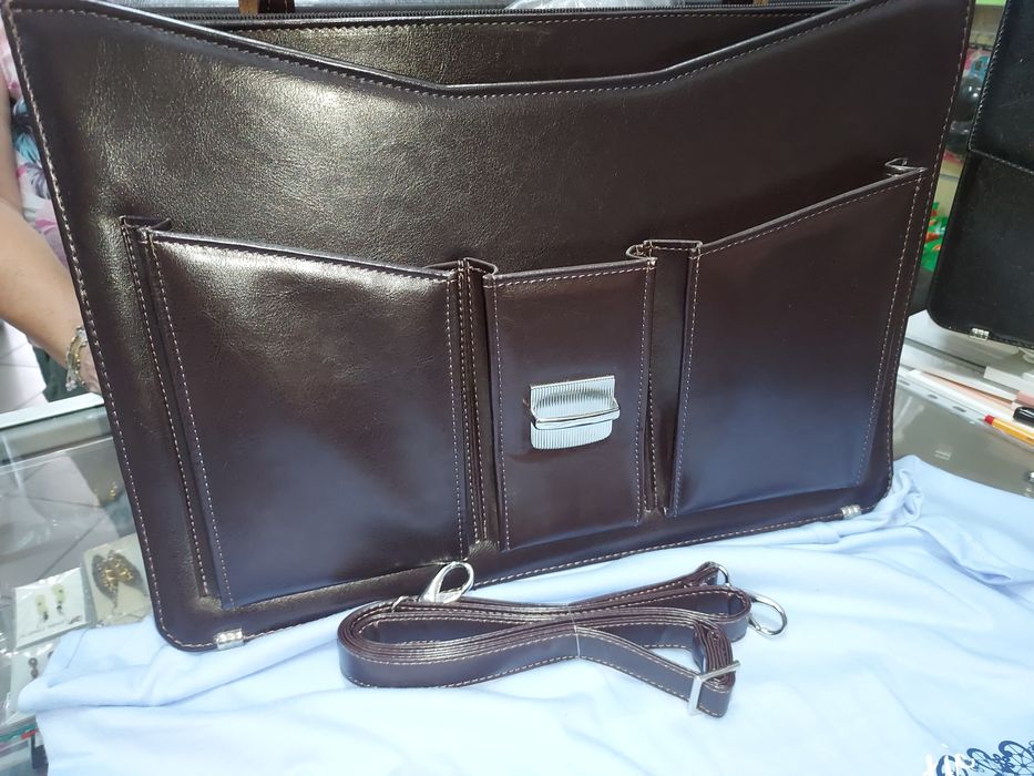 Teczka męska Skóra ekologiczna brązowa