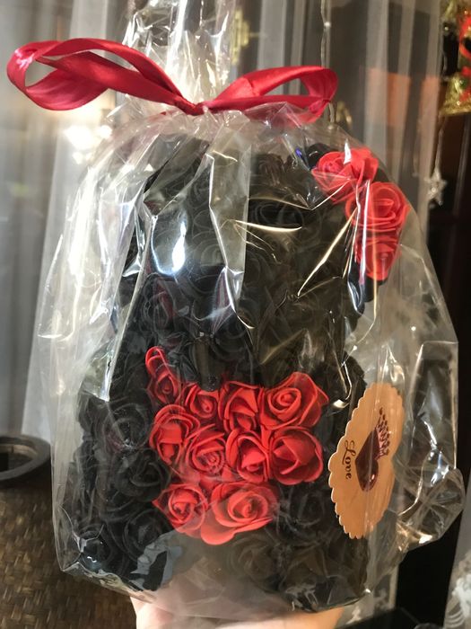 Мишка из Роз 25см Медведь из Роз Ведмідь з Троянд Подарок 8 Марта