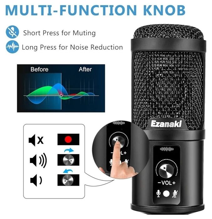Ezanaki mikrofon USB do komputera nowy okazja na prezent