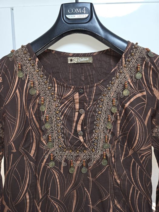 Culture tunika roz. S(36)  sukienka boho, bawełna 100%, bluzka