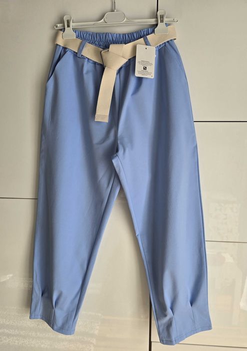 Spodnie mom fit błękit niebieskie rozm. uni NOWE