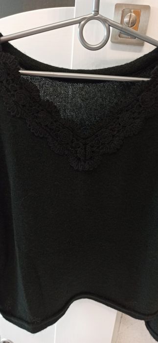 Czarny sweter Taranko z wełną