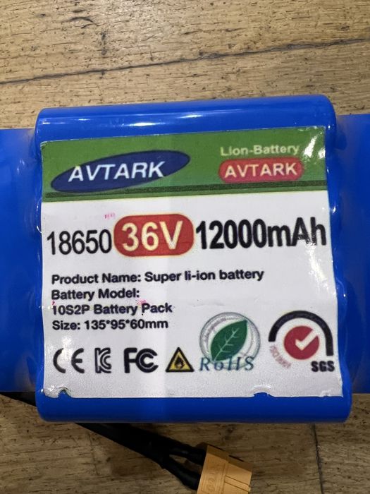 Bateria Li-ion 36V 12000mAh para Trotinete/E-Bike - Conector XT60