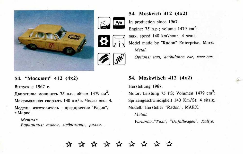 Масштабная модель Москвич-412 Model scale car Moskvitch-412