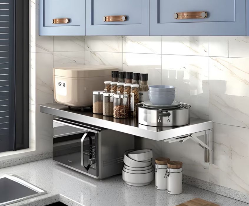 Prateleira retrátil aço inox 70 cm x 25 cm (nova)