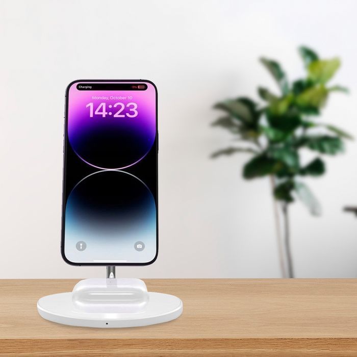 Ładowarka bezprzewodowa indukcyjna 2w1 QI 15W Magnetic MagSafe do