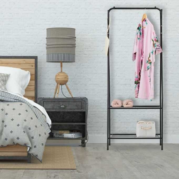 Wieszak na ubrania z 2 półkami