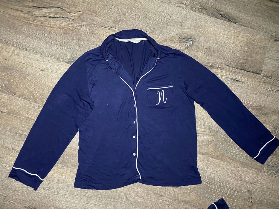 Синя жіноча піжама M George комплект сорочка-штани для дому