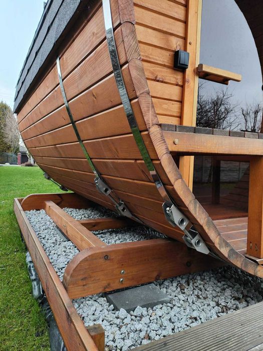 SAUNA OGRODOWA beczka 2,2x2,5 m **nowa niższa cena**