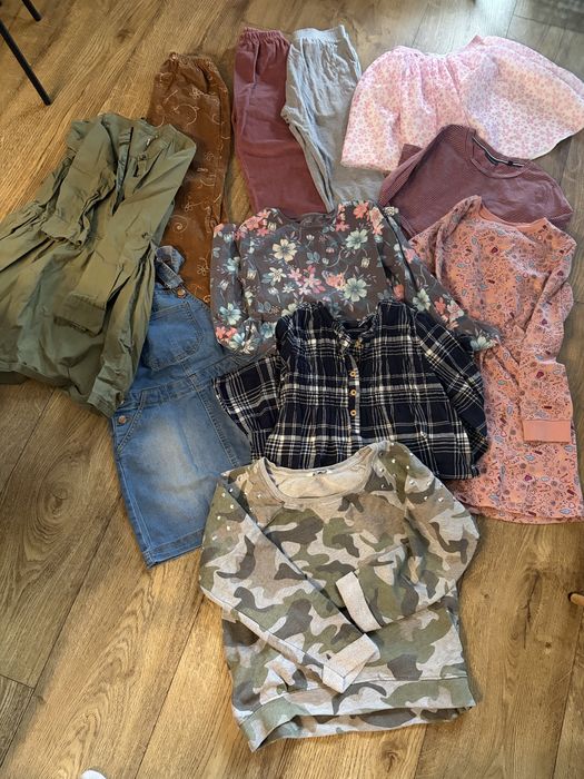 Zestaw paka ubranek dziewczęcych 134/140 stan bdb x 11 szt