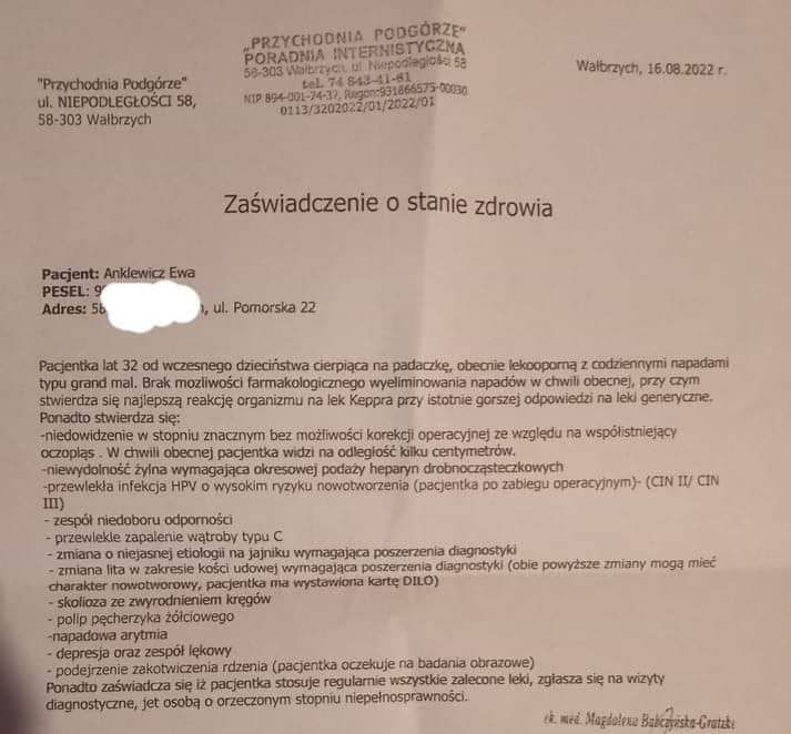 SZANSA by żyć- proszę o nią