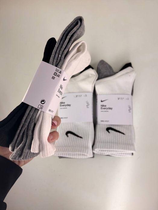 Skarpety Wysokie Białe Wielokolorowe 34-46 (3 paki)