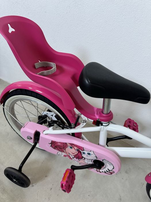 Bicicleta BTWIN Docto Girl 500 16” Rosa com Rodas de Apoio