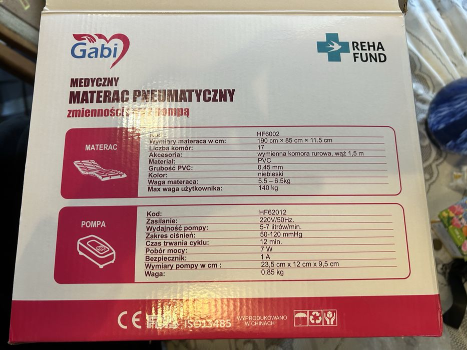 Materac pneumatyczny  przeciw odleżynowy