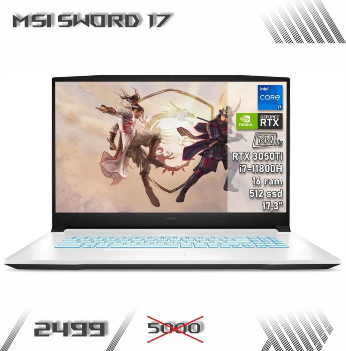 LAPTOP GAMINGOWY MSI Sword RTX 4050 Intel i7-11800H 144 hz