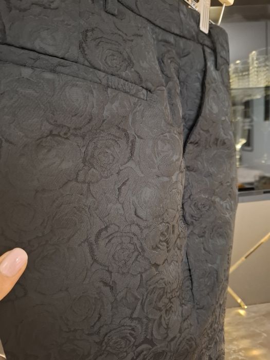 Spodnie eleganckie, garniturowe, M, L, 38,40 sztywne, cygaretki , wzór