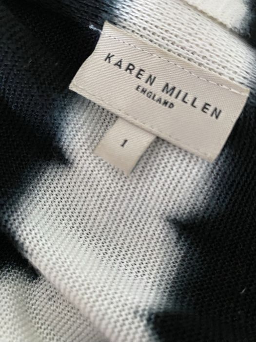 Kardigan długi asymetryczny narzutka elegancka Karen Millen