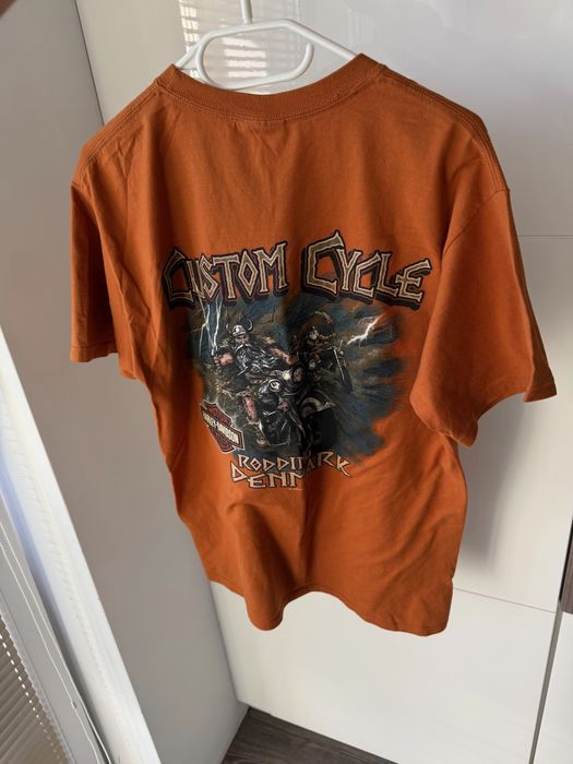 Męska Koszula Harley-Davidson Duze Logo Printed “Custom Cycle” Motocycle Style Streetwear