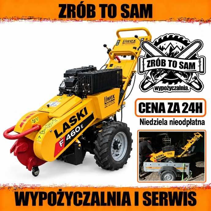 Frezarka Laski F460 EI do usuwania pni drzew mocna frez wynajem frezowanie usuwanie pni
