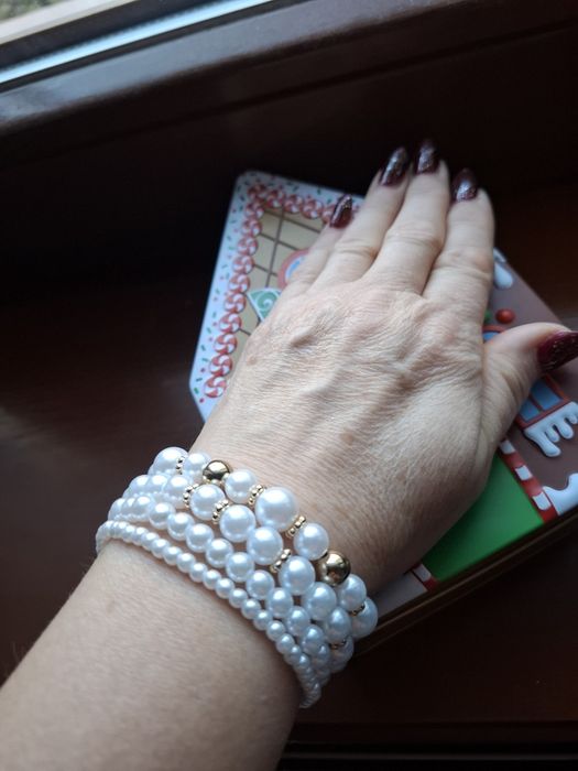 Bransoletki sztuczne perełki komplet