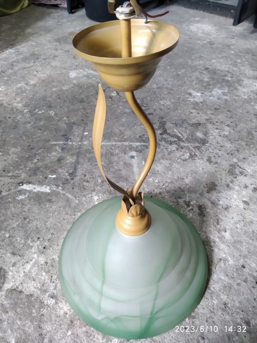 Żyrandol pojedynczy,szklany,oprawka E27