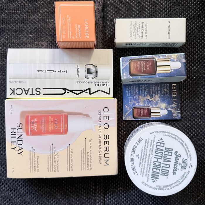 Zestaw miniaturek sunday riley mac estee lauder laneige i sol de janeiro