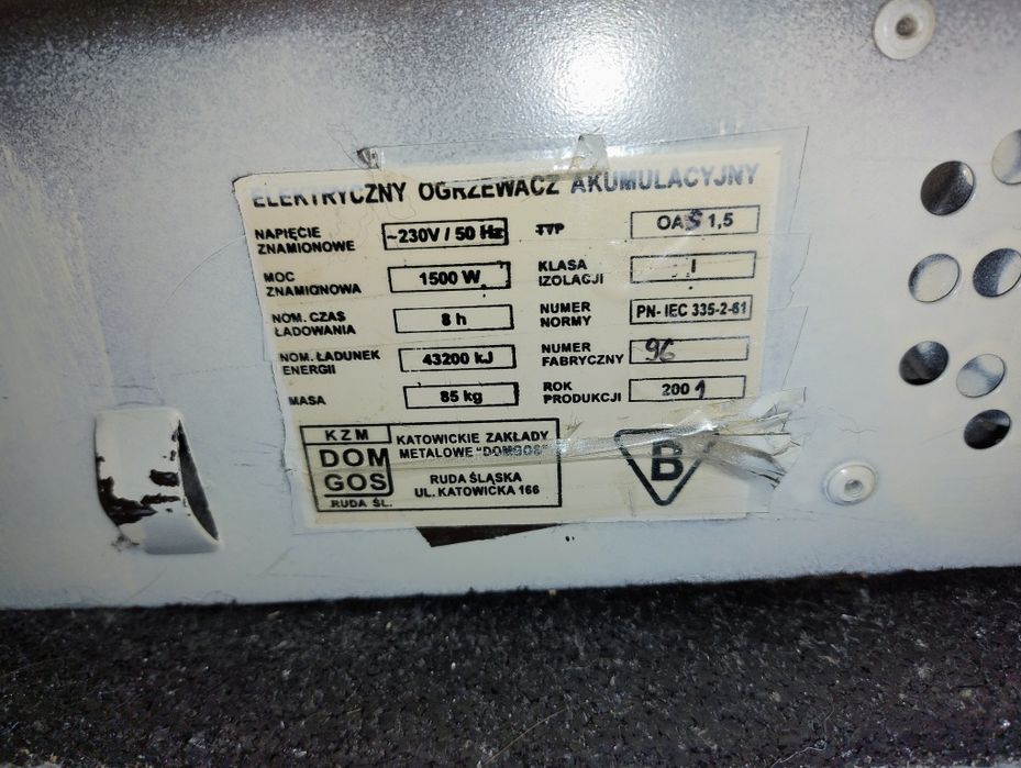 Piec akumulacyjny 1500 W- DOMGOS!