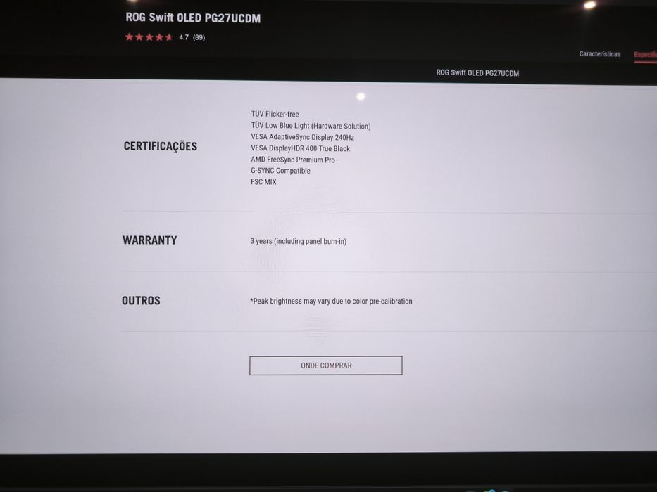 Asus ROG Swift qd-oled PG27UCDM