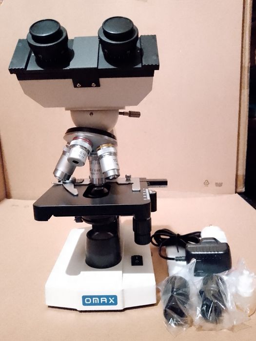 Mikroskop biologiczny 1000x Omax M82E LED dwuoczny studar zeiss delta