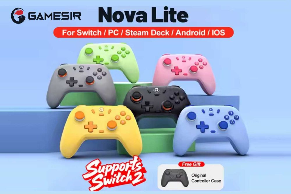Игровой контроллер GameSir Nova Lite Blue, Pink, Black, White, Green, Yellow геймпад